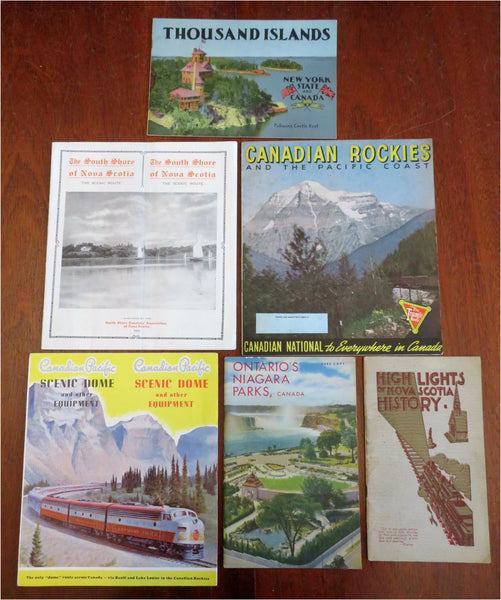 Canadian Tourism c.1920-40 lot of 6 fun brochures pamphlets Ontario Nova Scotia