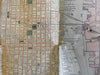 Philadelphia Pennsylvania 1916 detailed city plan w/ elevated subway electric
