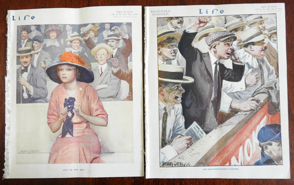 Baseball Number 1913 Life Magazine lot x 2 issues Horse Racing sport stadiums