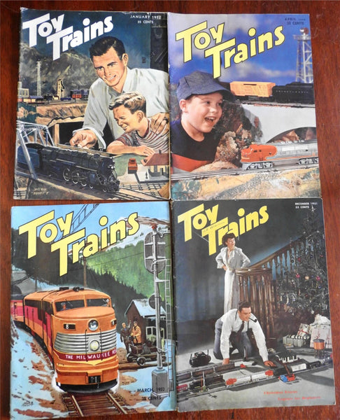 Toy Trains Magazine 1951-2 American Hobby Magazine 4 issue lot illustrated fun!!