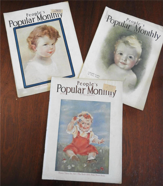 People's Popular Monthly 1928-9 illustrated American magazines lot x 3 issues