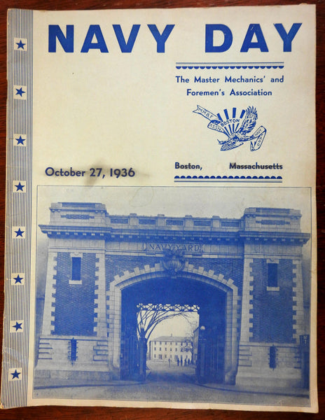 U.S. Navy Day Boston Master Mechanic & Foreman 1936 illustrated souvenir program