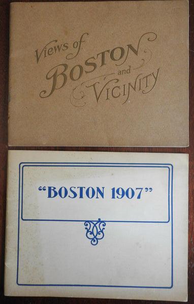 Boston Massachusetts 1907 illustrated tourist souvenir view albums lot x 2 books