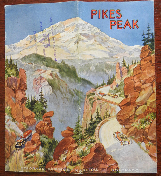 Pike's Peak Colorado c. 1920's folding brochure Travel & Tourism advertising