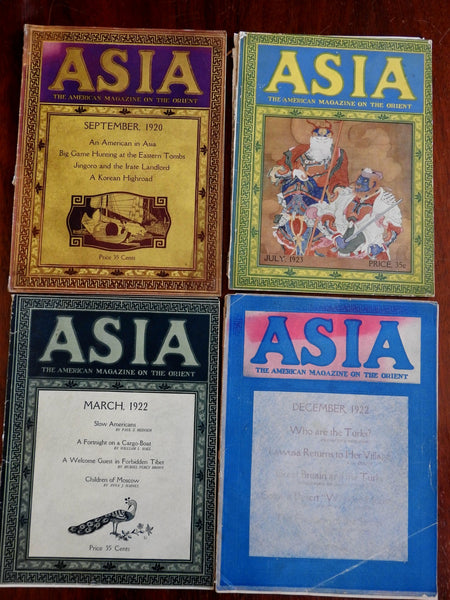 Asia The American Magazine on the Orient 1920-3 Lot x 4 illustrated issues