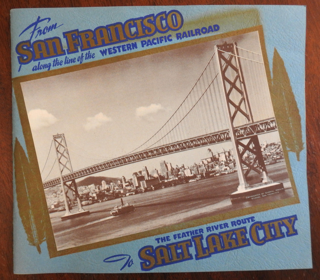 RR trip 1944 San Francisco to Salt Lake City great souvenir album w/ cartoon map