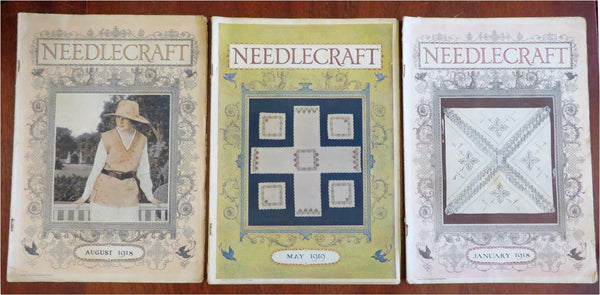 Needlecraft Magazine 1918-9 Lot x 3 American women's pattern magazine