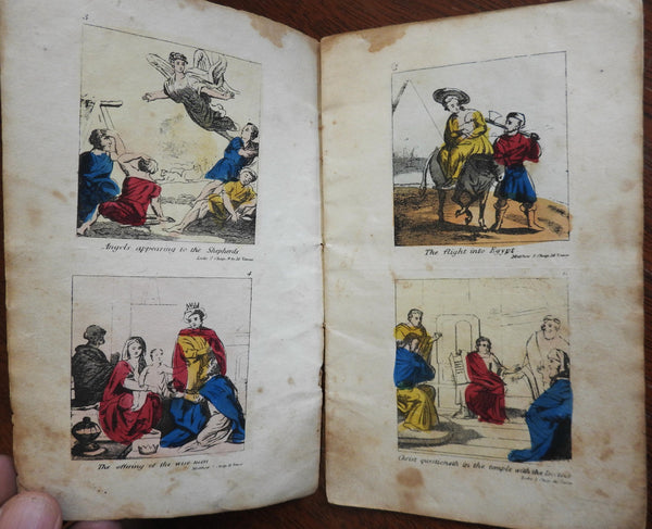 Life of Christ c.1830 Darton rare children's chapbook w/ old hand colored plates