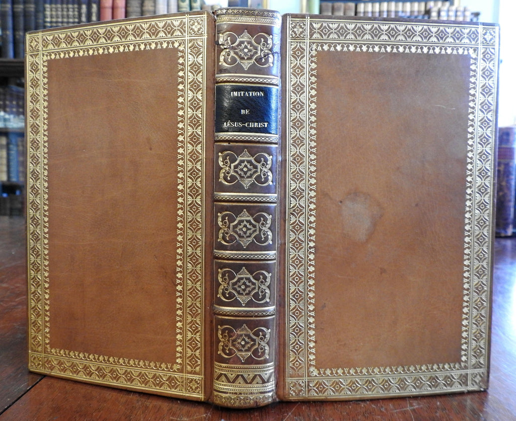 The Imitation of Christ 1818 lovely illustrated decorative ornate leather book