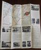 Wisconsin & Michigan 1926 rare Camping & Fishing Summer Map tourism pictorial