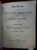 New York State Legislature Handbook 1865 political 2 folding plans leather book