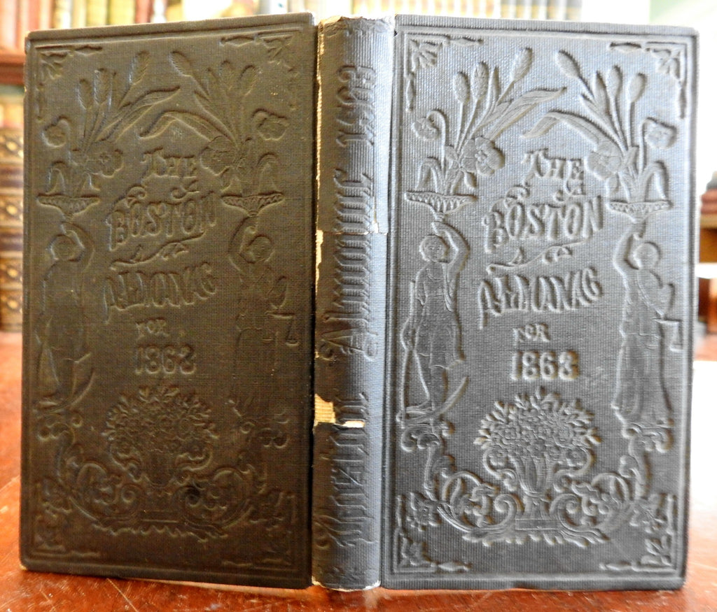 Boston Almanac Massachusetts 1863 rare city book advertising business directory