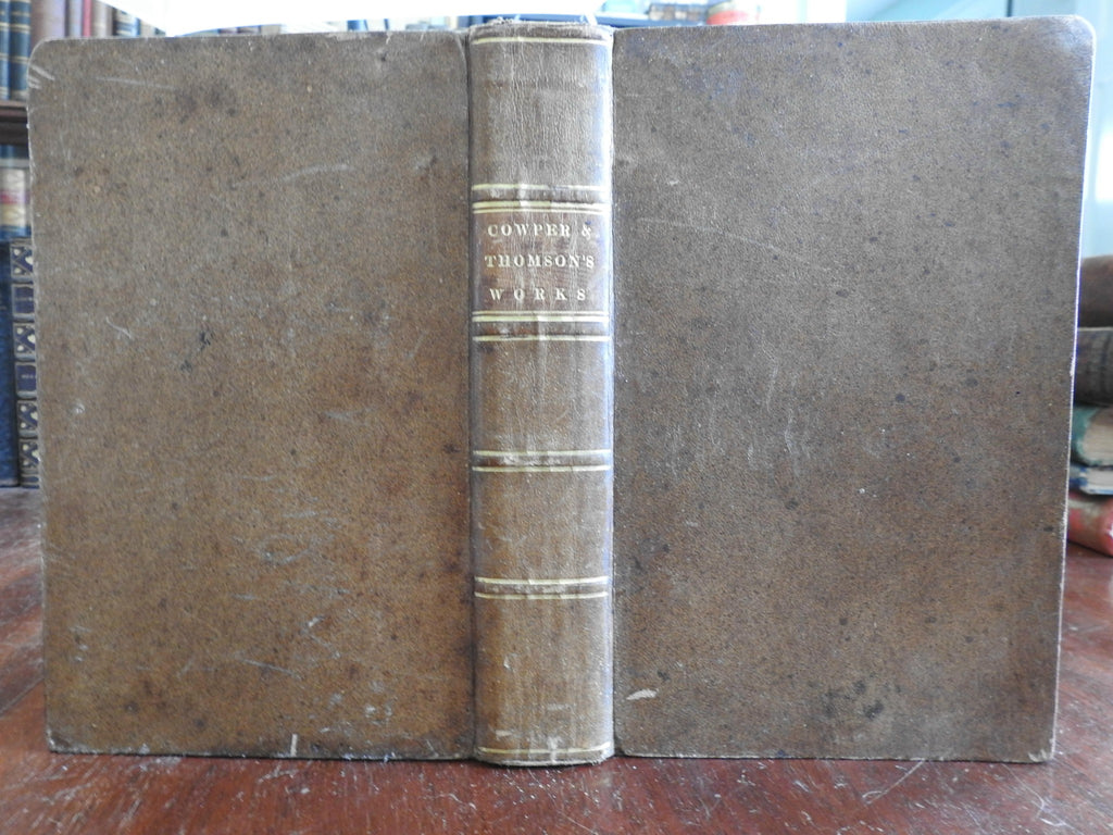 Poetical Works of Cowper & Thomson Poetry Correspondence 1832 fine leather book