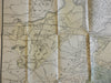 Boston Mass. & Vicinity 1886 Sampson rare large detailed hand colored pocket map