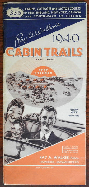 Cabin Trails American Road Atlas 1940 Tourism pamphlet w/ maps Roy A. Walker's