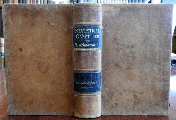 New Hampshire Statistical Gazetteer 1874 large reference book population charts