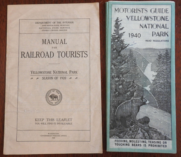 Yellowstone National Park w/ maps 1920 -40 Tourist travel guides lot 2 pictorial