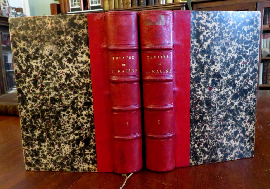 Plays of Jean Racine French Theatre 1878 2 volume leather set