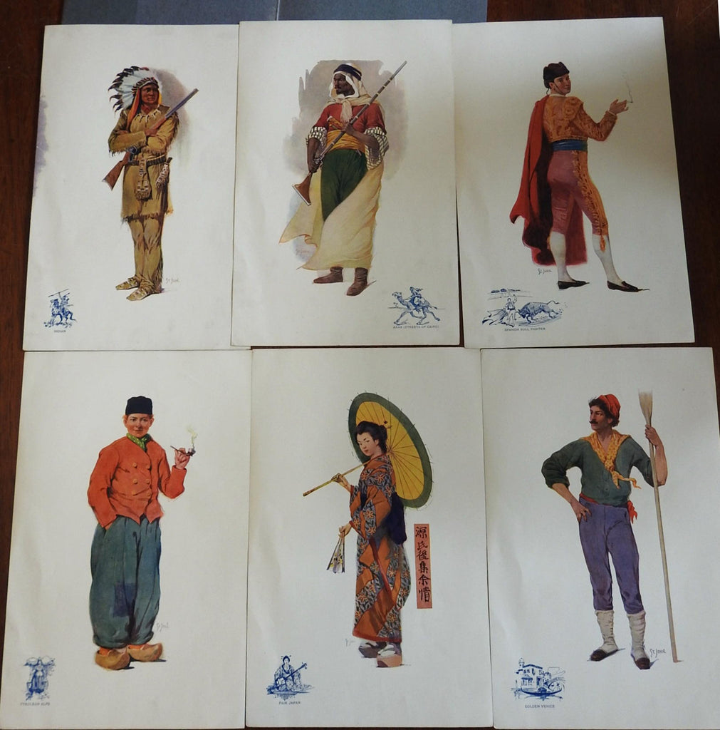 St. Louis World's Fair 1904 Cupples envelope set 6 color Souvenir ethnic prints