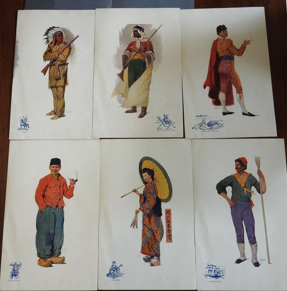 St. Louis World's Fair 1904 Cupples envelope set 6 color Souvenir ethnic prints