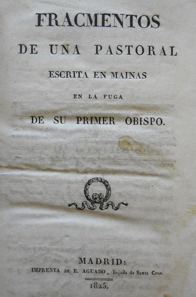 Fragmentos de una Pastoral 1825 Spanish novel original publisher's wrappers