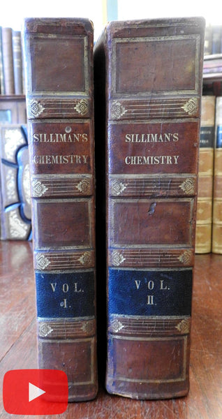 Elements of Chemistry 1831 Benjamin Silliman Yale College Lectures 2 vol. set