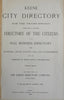 Keene New Hampshire 1899-1900 Local Business & Citizen Directory w/ map