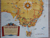 Western Australia Sydney Melbourne Brisbane 1948 cartoon pictorial tourist map