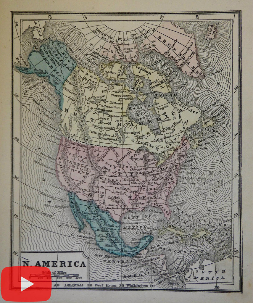 American Atlas 1860 Morse & Gaston complete Diamond w/ many early state maps