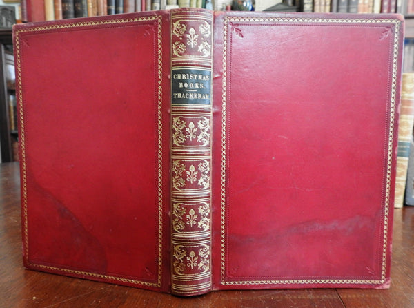Christmas Books Mr. M. A. Titmarsh 1886 Thackeray Doyle illustrated leather book