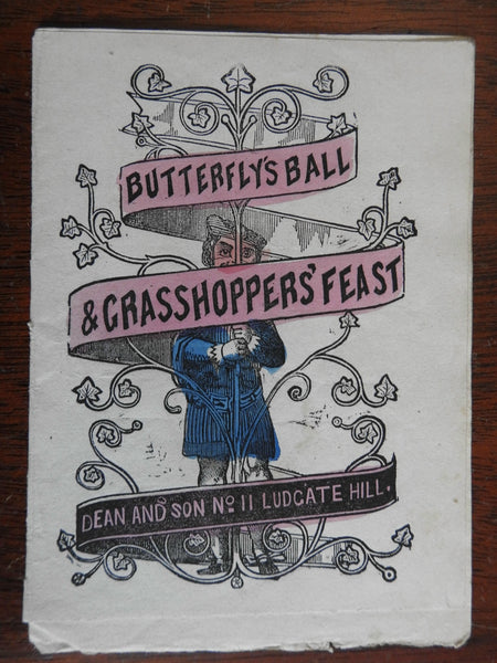 Butterfly's Ball and Grasshopper's Feast 1860 Dean hand color chapbook juvenile