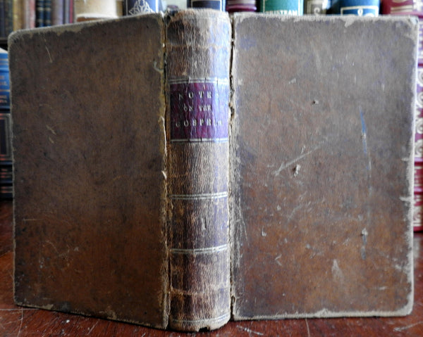 Biblical Commentary Joseph Longking 1841 leather book Holy Land map