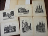 Wiesbaden Germany c. 1890's tourist's souvenir 6 engraved architectural views