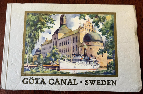 Gotha Canal Sweden Goteberg 1935 illustrated travel booklet w/ pictorial map