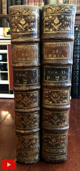 Cases of Conscience 1744 Jean Pontas French Casuist fine 2 vol. leather set