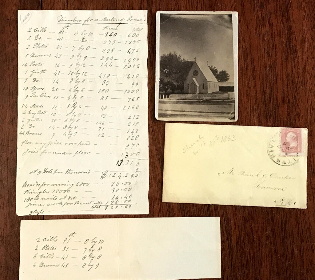 Pittsfield New Hampshire 1867 Letters & Miscellaneous Documents lot x 4 items