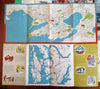 Scandinavia Tourist Denmark Norway Belgium Oslo Brussels 1950's Lot x 5 maps
