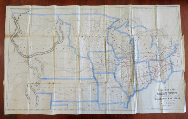 Great American Midwest travel 1856 Ferris book w/ large territorial U.S. map