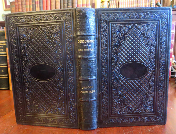 Holy Scriptures Concordance c. 1850 Eadie Christian ornate fine leather book