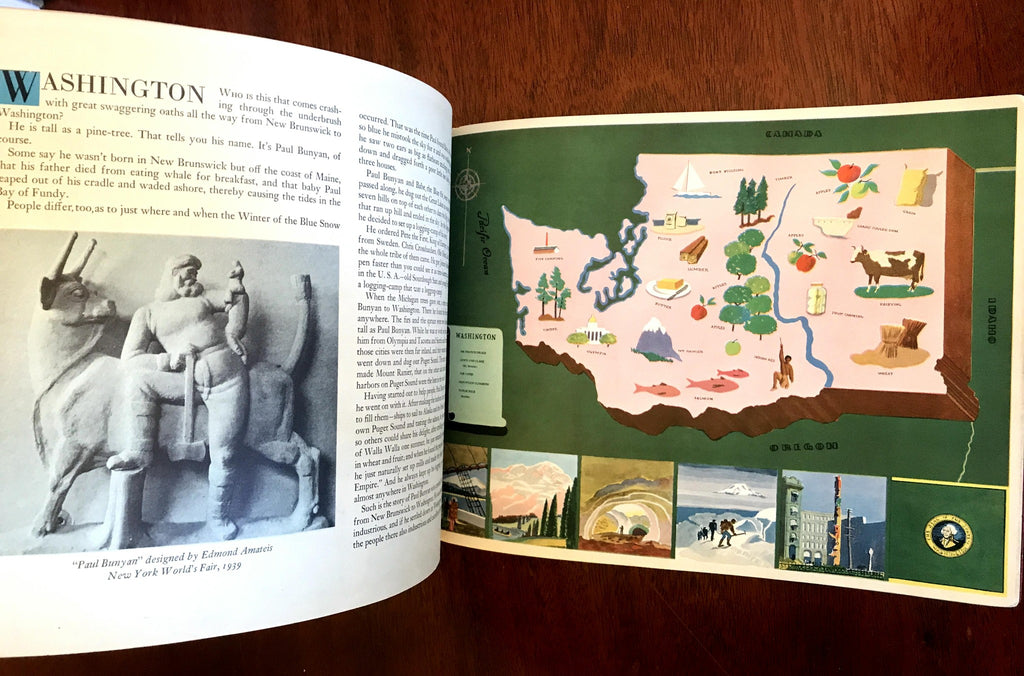 48 State pictorial Cartoon Maps 1939 New York World's Fair Book