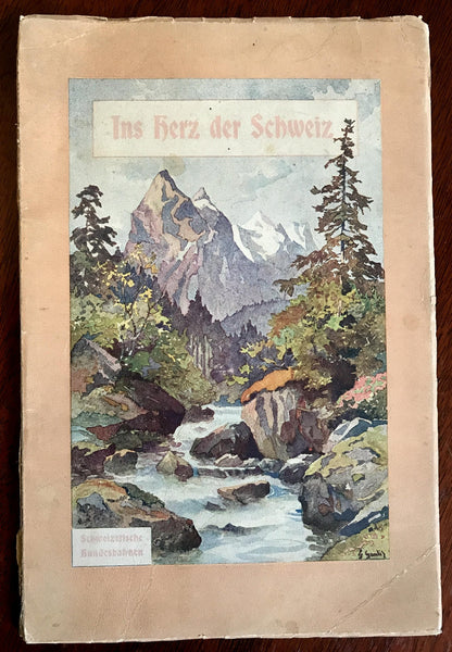 Heart of Switzerland c. 1890's European travel guide w/ railroad map