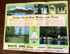 White Owl Cabins Lake Winnipesaukee New Hampshire c. 1940's tour brochure w/ map