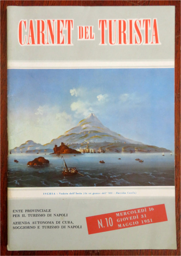 Naples Italy Napoli c. 1951 Illustrated Travel Brochure w/ map Tourist's Carnet