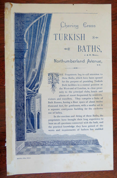 Neville's Turkish Baths c. 1910's British Spa Advertising Leaflet