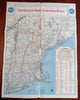 New England Tours 1935 travel brochure New England Cartoon pictorial Map