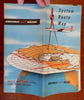 Northwest  Orient Airlines c. 1950's Aviation System Route Map American Travel