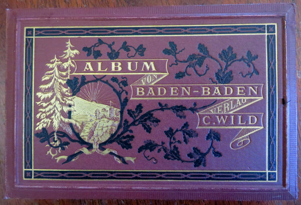 Baden-Baden Germany 1880's tourist souvenir album 18 plates architectural views