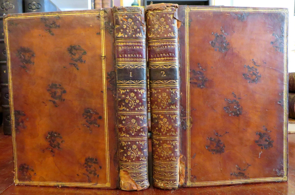 Jerusalem Delivered 1771 Torquato Tasso 2 vol Italian engraved plates 1st Ed.