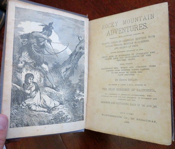 Rocky Mountain Adventures 1888 Edwin Bryant American Westward Expansion Book