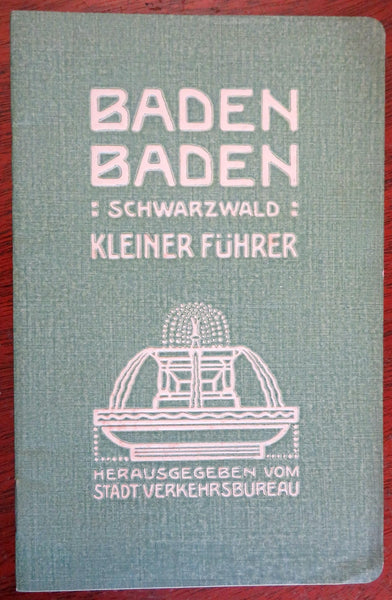 Baden-Baden Germany Black Forest 1911 illustrated tourist guide w/ map